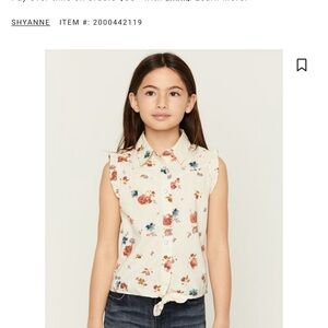 Boot Barn- Shyanne Kids Floral Button Down Shirt - Cream